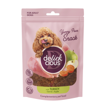 Сушеные снеки DELICKCIOUS для собак, с индейкой, морковью и яблоком, 80 г
