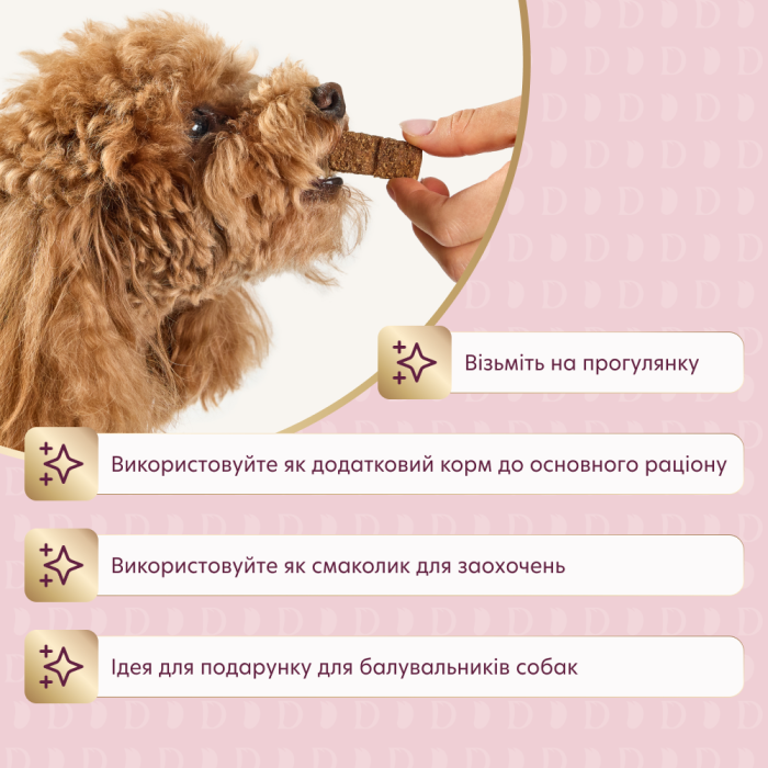 Сушені снекиDELICKCIOUS – з яловичиною і гарбузом для собак, 0,08 кг