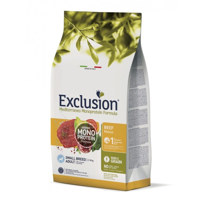 Сухой корм Exclusion Adult Beef Small Breed для взрослых собак мелких пород, с говядиной, 2 кг