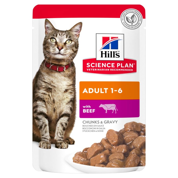 Вологий корм для котів Hills Wet SP Feline Adult, яловичина, пауч 85 г