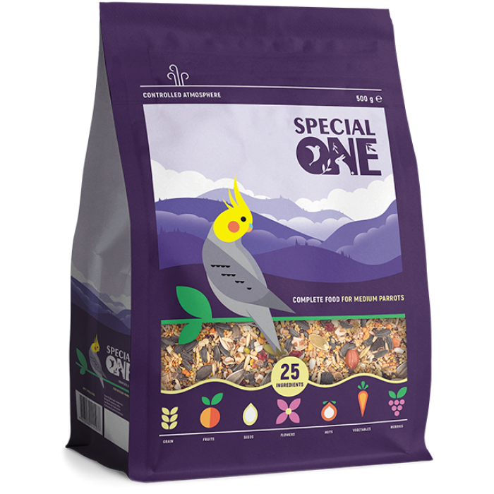 SPECIAL ONE Корм для средних попугаев, 500г