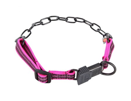 Sprenger среднее звено ошейник собак с защелкой , 3 мм, 50-55 см., розовый, черная сталь.