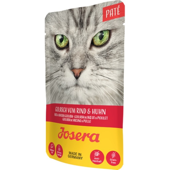 Влажный корм для кошек Josera Paté Gulasch vom Rind & Huhn, паштет из говядины и курицы, 85 г