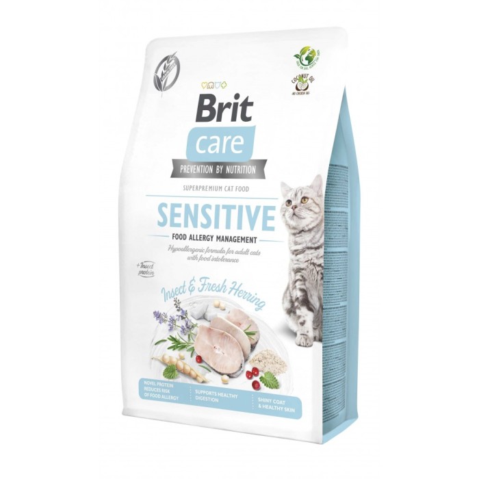 Сухий корм для кішок з харчовою нестерпністю Brit Care Cat GF Insect з комахами та рибою 2 кг