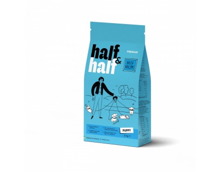 Корм сухой HalfHalf для щенков всех пород с говядиной 2 кг