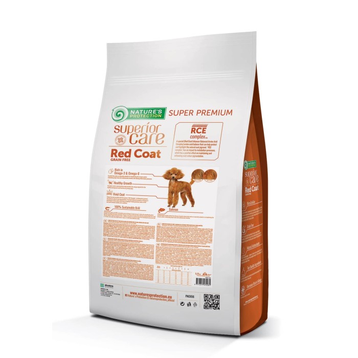 Сухий корм Nature's Protection Red Coat Mini Breed для цуценят дрібних порід з рудою шерстю, з лососем, 1.5 кг