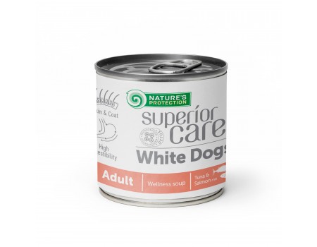 Влажный корм (суп) Nature's Protection Superior care, для взрослых собак со светлой шерстью, лосось и тунец, 140 мл