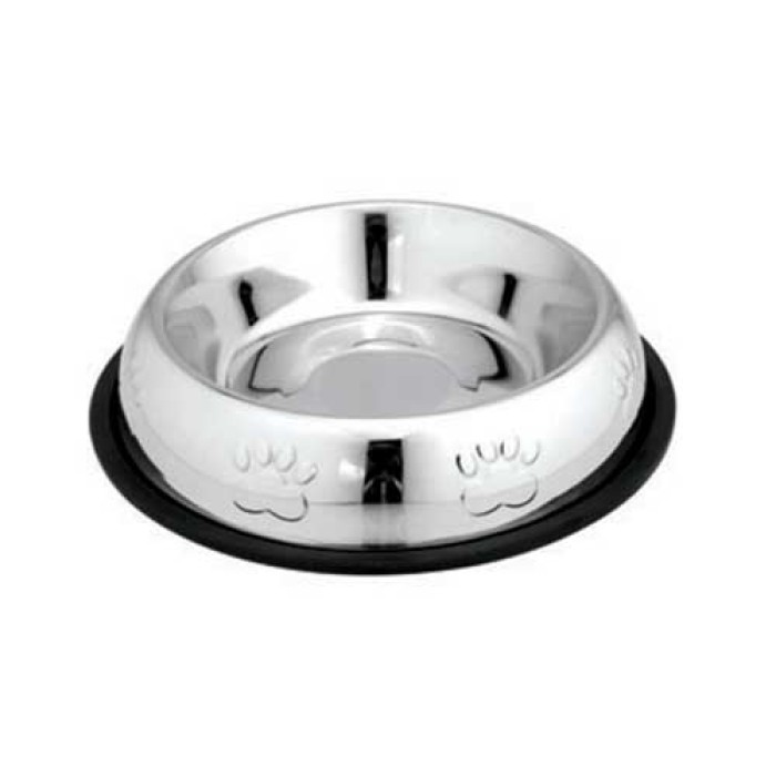 Миска Swastik Industries металева для котів на гумі з лапками, опукла, 160 мл