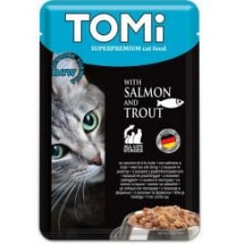 TOMi salmon trout ЛОСОСЬ ФОРЕЛЬ консерви для кішок, вологий корм, пауч..