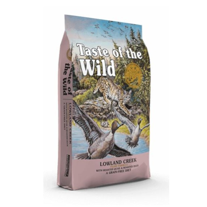 Taste of the Wild Lowland Creek Feline Formula - Сухий корм для кішок та кошенят всіх порід з перепелом та качкою, 2 кг