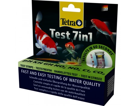Набор индикаторных тестов Tetra Pond Test 7in1 для пруда, для проверки показателей качества воды, 25 шт