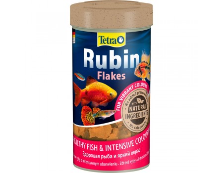 Корм Tetra Rubin Flakes для аквариумных окрасочных рыбок, хлопья, 52 г/ 250 мл