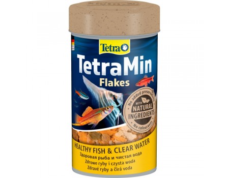 Корм сухой Tetra Min Flakes для тропических аквариумных рыбок, в хлопьях, 100 мл