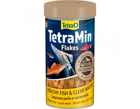 Корм сухой Tetra Min Flakes для тропических аквариумных рыбок, в хлопьях, 250 мл