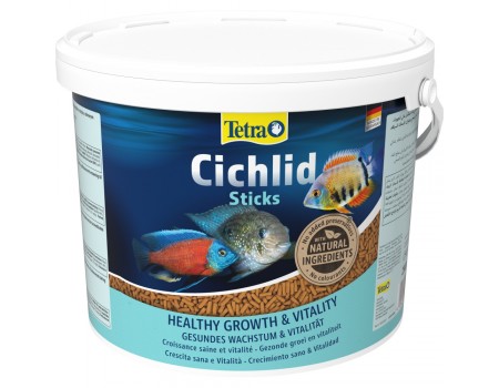 Корм Tetra Cichlid Sticks для рыбок цихлид, палочки, 10 л/2,9 кг