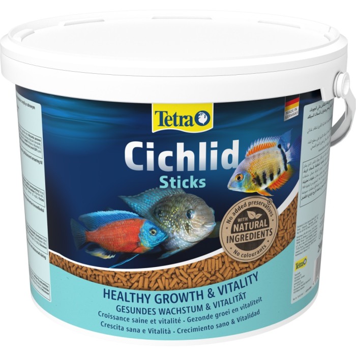 Корм Tetra Cichlid Sticks для рыбок цихлид, палочки, 10 л/2,9 кг