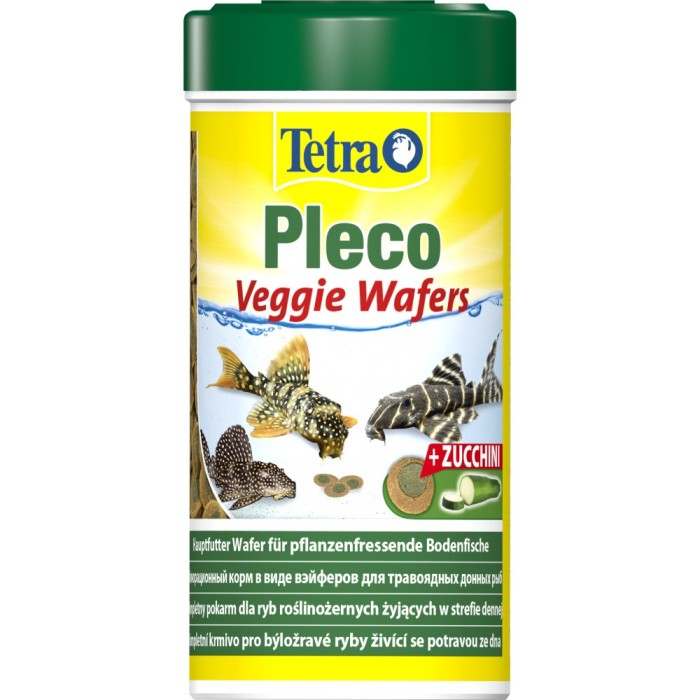 Корм Tetra Pleco Veggie Wafers для травоядных донных рыбок, пластинки, 110 г/250 мл