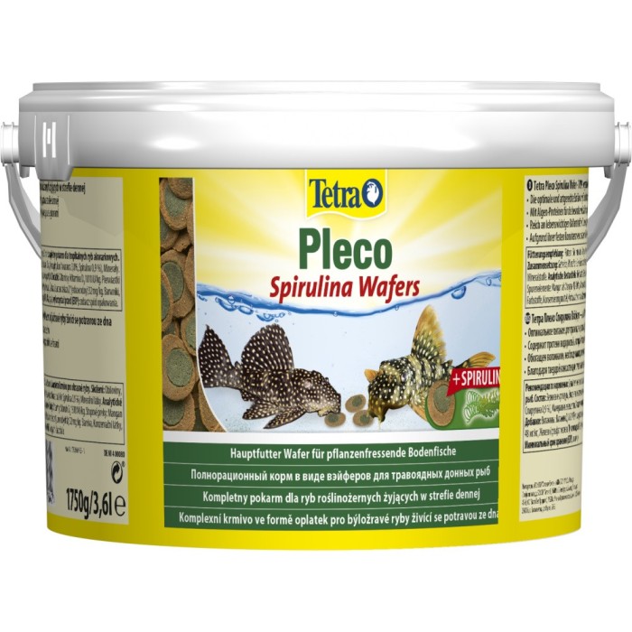 Корм Tetra Pleco Spirulina Wafers для травоїдних донних рибок, пластинки, 1,75 кг/ 3,6 л