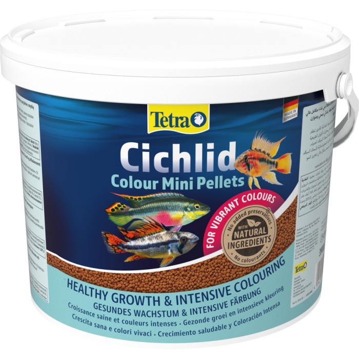 Корм Tetra Cichlid Colour Mini для небольших цихлид, для яркости окраски, гранулы, 10 л