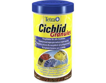 Tetra Cichlid Granules, Основной корм в виде гранул для средних цихлид - с формулой BioActive, 500 мл