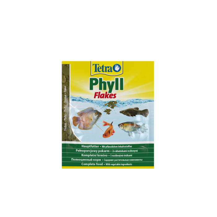 Корм сухий Tetra Phyll Flakes для травоїдних рибок, в пластівцях, 12 г