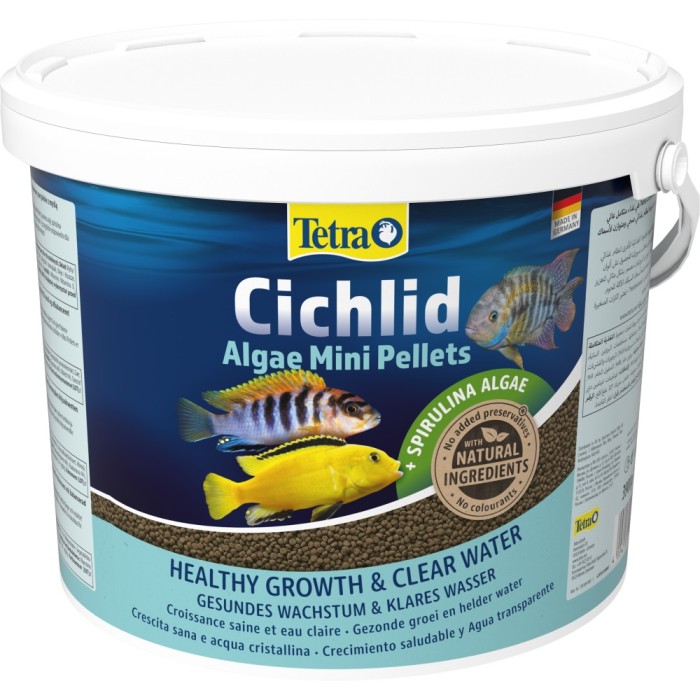 Корм Tetra Cichlid Algae Mini для аквариумных цихлид, гранулы, 10 л/3,9 кг
