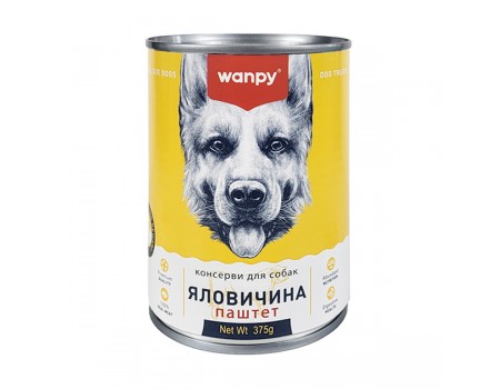 Влажный корм для собак Wanpy Beef ВАНПИ ГОВЯДИНА паштет, 375 г