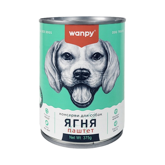 Влажный корм для собак Wanpy Lamb ВАНПИ ЯГНЕНОК паштет, 375 г