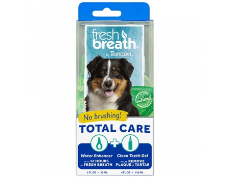 Набір TropiClean Fresh Breath No Brushng для чищення зубів, собак, добавка у воду та гель, 30 мл / 118 мл