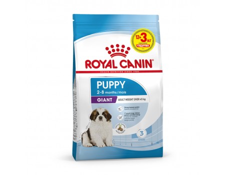 Корм для щенков ROYAL CANIN GIANT PUPPY 12 кг+3 кг
