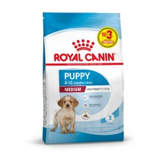 Корм для щенков ROYAL CANIN MEDIUM PUPPY 12 кг + 3 кг