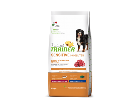 Trainer Natural Dog Sensitive Adult Medium&Maxi With Lamb - сухой корм Трейнер для взрослых собак средних и крупных пород с ягненком 12 кг