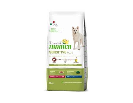 Trainer Natural Dog Sensitive Plus Adult MM With Horse - сухой корм Трейнер для взрослых собак средних и крупных пород с кониной, рисом и маслом 12 кг