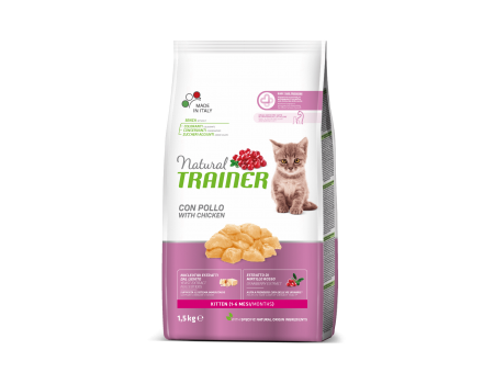 срок до 01.04.2023 г // Trainer (Трейнер) Natural Super Premium Kitten корм для котят до 6 месяцев, для беременных и кормящих кошек с курицей 1,5кг