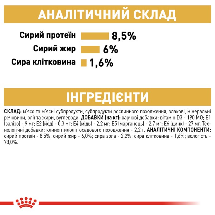 Вологий корм для дорослих собак ROYAL CANIN YORKSHIRE ADULT 0.085 кг 