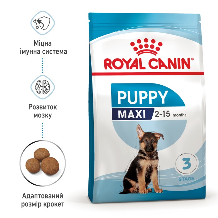 Корм для цуценят ROYAL CANIN MAXI PUPPY 12 кг + 3 кг