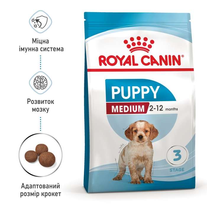 Корм для щенков ROYAL CANIN MEDIUM PUPPY 4.0 кг