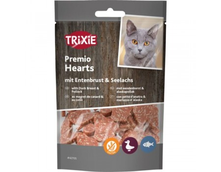 Серця для котів TRIXIE - Premio, качка та сайда, 50 г