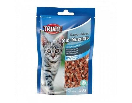 Ласощі для котів TRIXIE - Mini Nuggets, тунець, курка з м'ятою, 50г