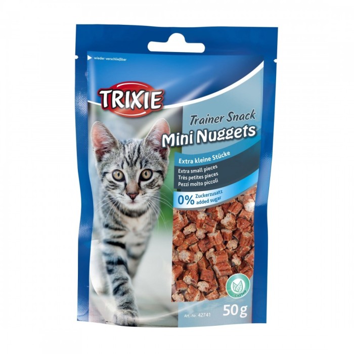 Ласощі для котів TRIXIE - Mini Nuggets, тунець, курка з м'ятою, 50г