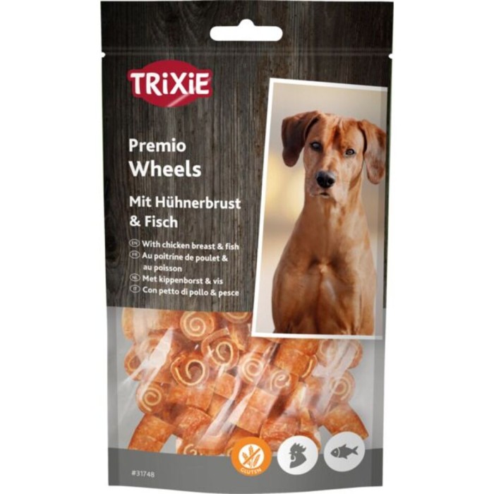 Лакомство для собак "Fish Chicken Wheels" TRIXIE рыба и курица,  75 г