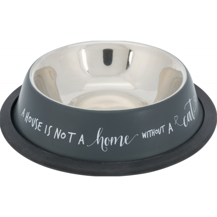 Миска (метал) з гумовою основою, TRIXIE, 0.2л/15см, сірий