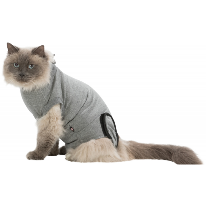 Захисна попона для кота TRIXIE, M–L: 36–42см, сірий