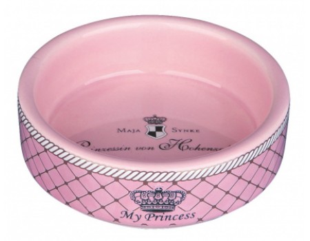 Керамическая миска для грызунов TRIXIE - My Princess, 250 мл / D- 11 см,  морские свинки, кролики , розовый