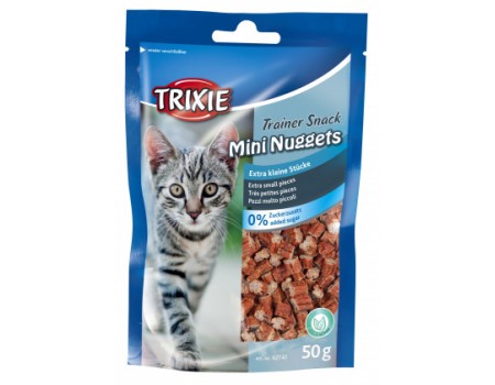 Ласощі для котів TRIXIE - Mini Nuggets, тунець, курка з м'ятою, 50г