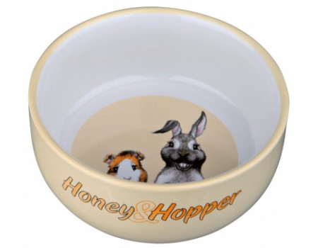Миска керамічна TRIXIE - Honey & Hopper, 250 мл/D-11 см для: морських свинок, кроликів
