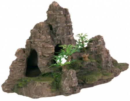 Грот для рыбок TRIXIE - Скалы с пещерой с растениями, 22 см
