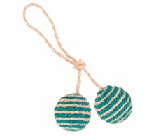 2 мяча на верёвке для кошки TRIXIE, 2х4,5 см, кош. мята, цвет в ассорт..