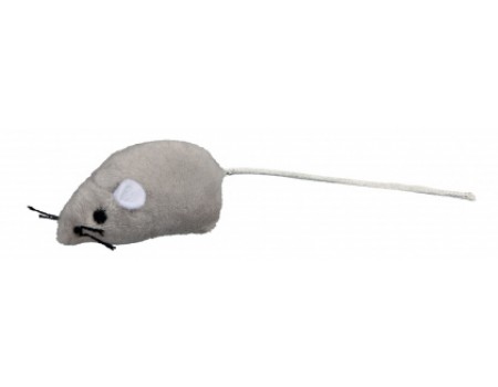 Плюшевая мышь для кошки TRIXIE, 5 см, белый/серый