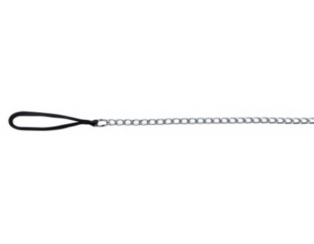 Поводок-цепь металл, с нейлоновой ручкой для собак TRIXIE, 1,0 м/4,0 мм, черный